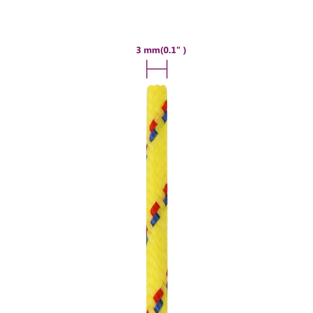 vidaXL Frânghie de barcă, galben, 3 mm, 50 m, polipropilenă vidaXL Frânghie de barcă, galben, 3 mm, 50 m, polipropilenă