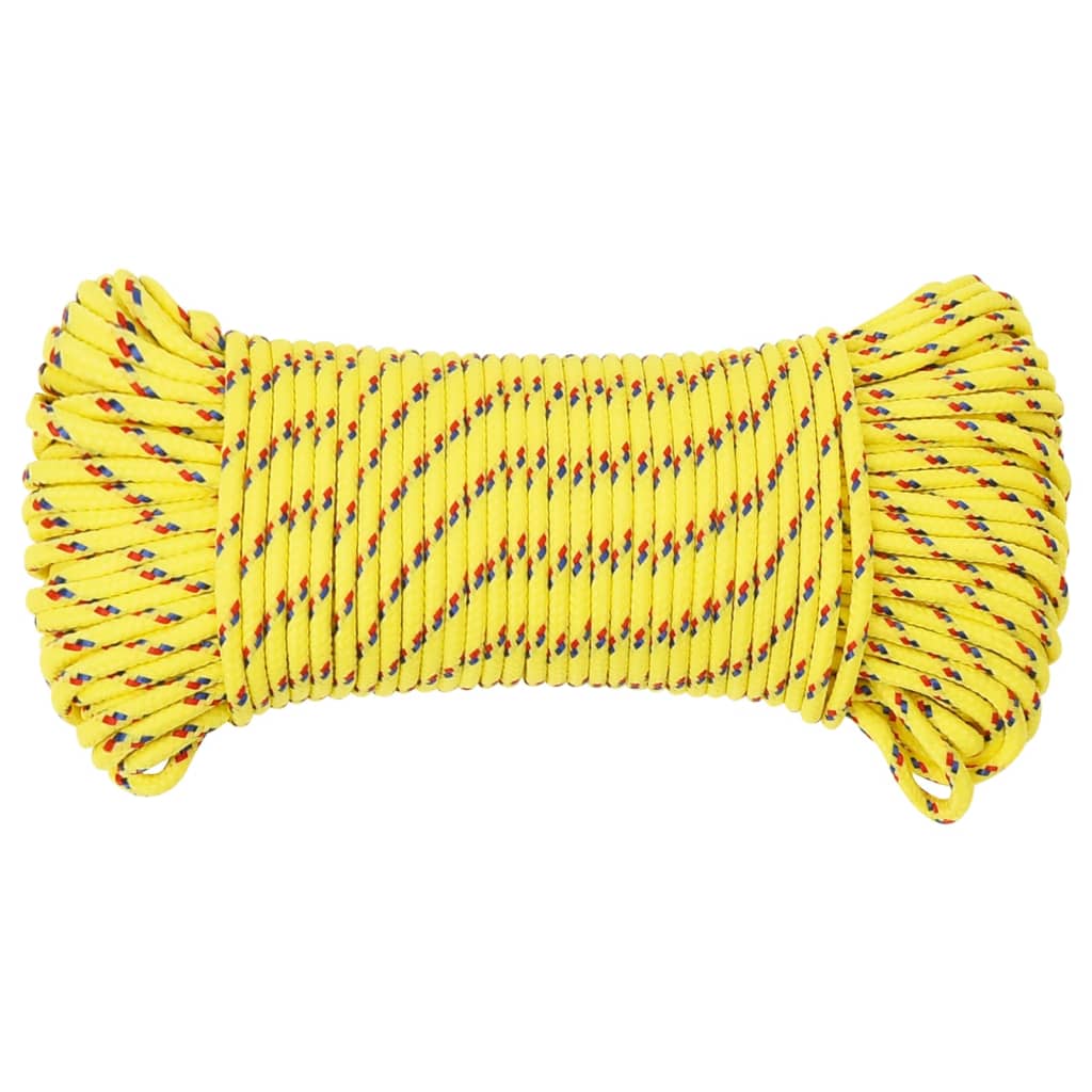 vidaXL Frânghie de barcă, galben, 4 mm, 25 m, polipropilenă vidaXL Frânghie de barcă, galben, 4 mm, 25 m, polipropilenă