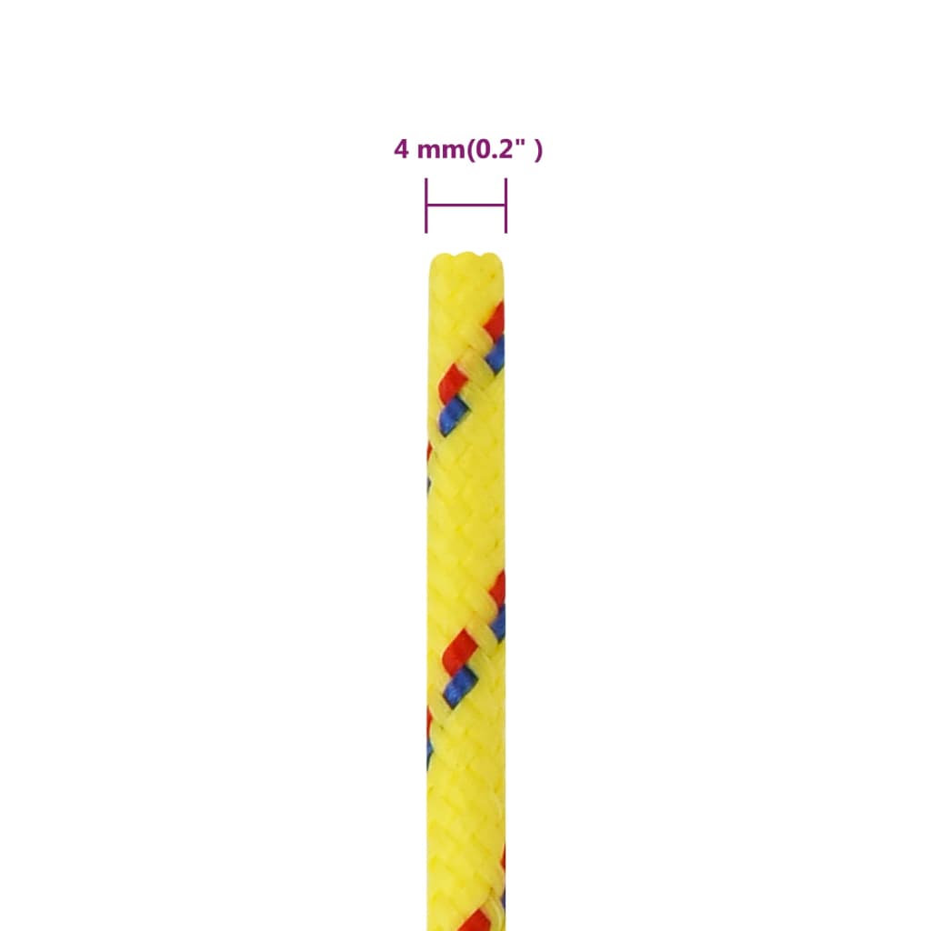 vidaXL Frânghie de barcă, galben, 4 mm, 100 m, polipropilenă vidaXL Frânghie de barcă, galben, 4 mm, 100 m, polipropilenă