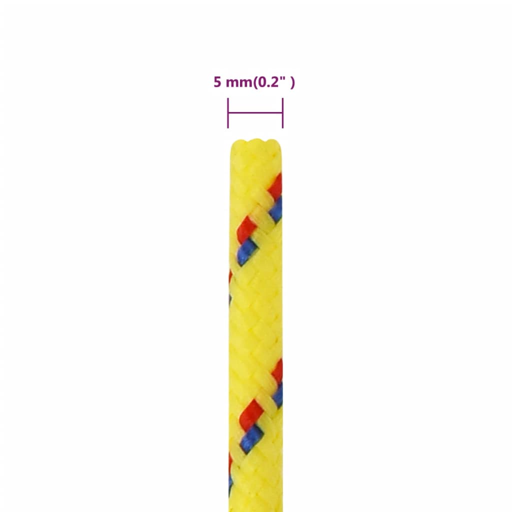 vidaXL Frânghie de barcă, galben, 5 mm, 25 m, polipropilenă vidaXL Frânghie de barcă, galben, 5 mm, 25 m, polipropilenă