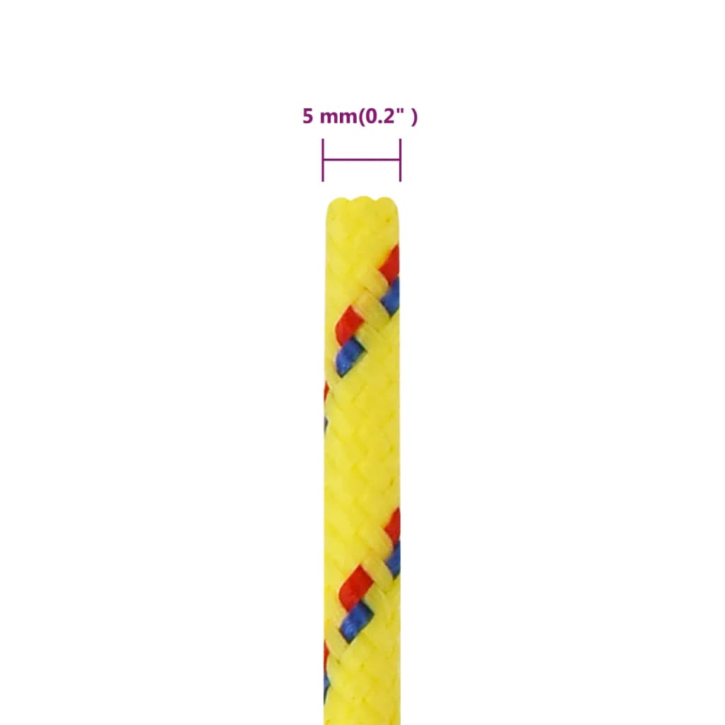 vidaXL Frânghie de barcă, galben, 5 mm, 250 m, polipropilenă vidaXL Frânghie de barcă, galben, 5 mm, 250 m, polipropilenă
