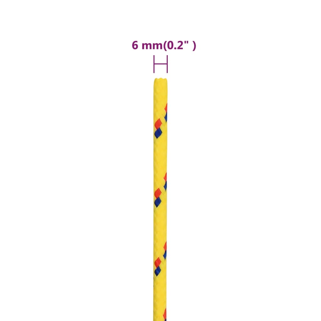 vidaXL Frânghie de barcă, galben, 6 mm, 25 m, polipropilenă vidaXL Frânghie de barcă, galben, 6 mm, 25 m, polipropilenă