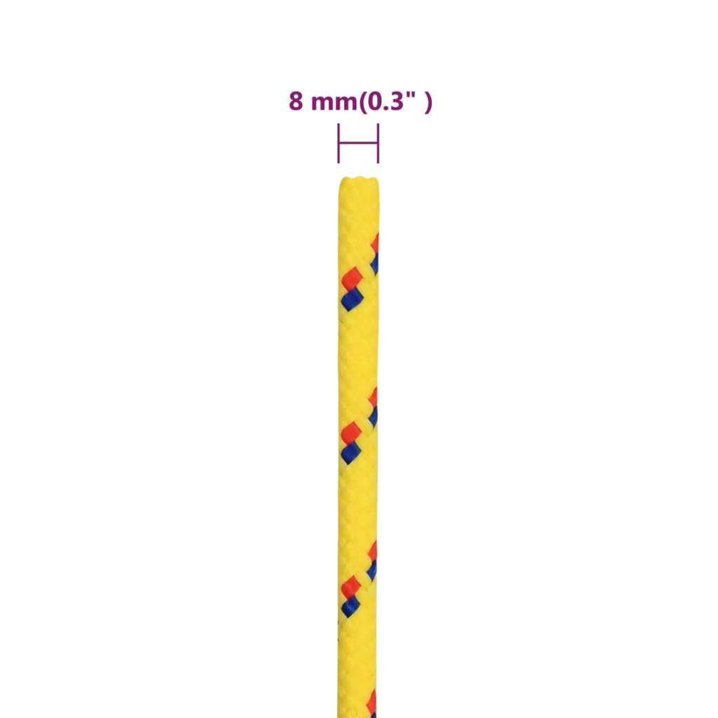 vidaXL Frânghie de barcă, galben, 8 mm, 500 m, polipropilenă