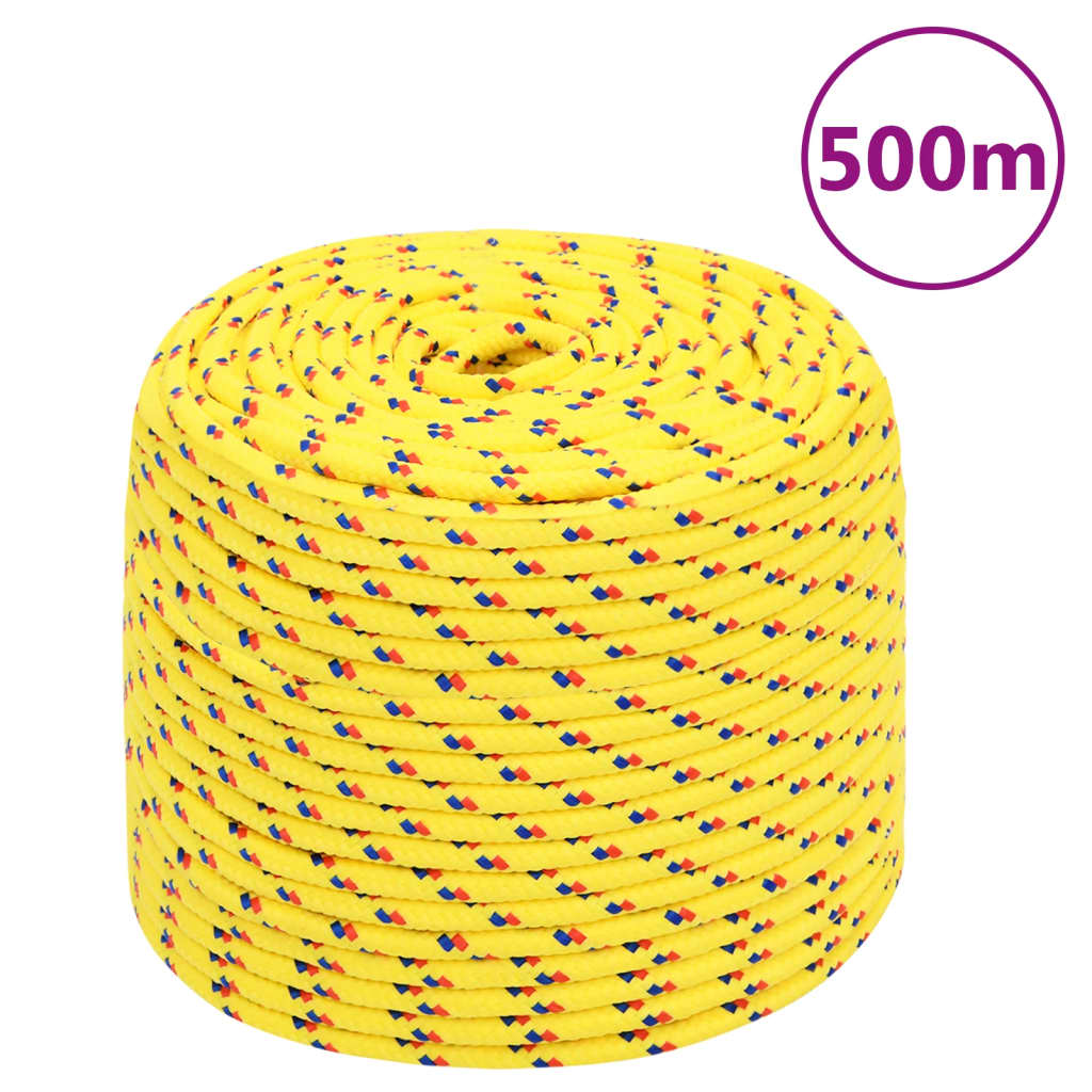vidaXL Frânghie de barcă, galben, 10 mm, 500 m, polipropilenă vidaXL Frânghie de barcă, galben, 10 mm, 500 m, polipropilenă