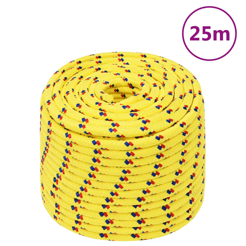 vidaXL Frânghie de barcă, galben, 12 mm, 25 m, polipropilenă vidaXL Frânghie de barcă, galben, 12 mm, 25 m, polipropilenă