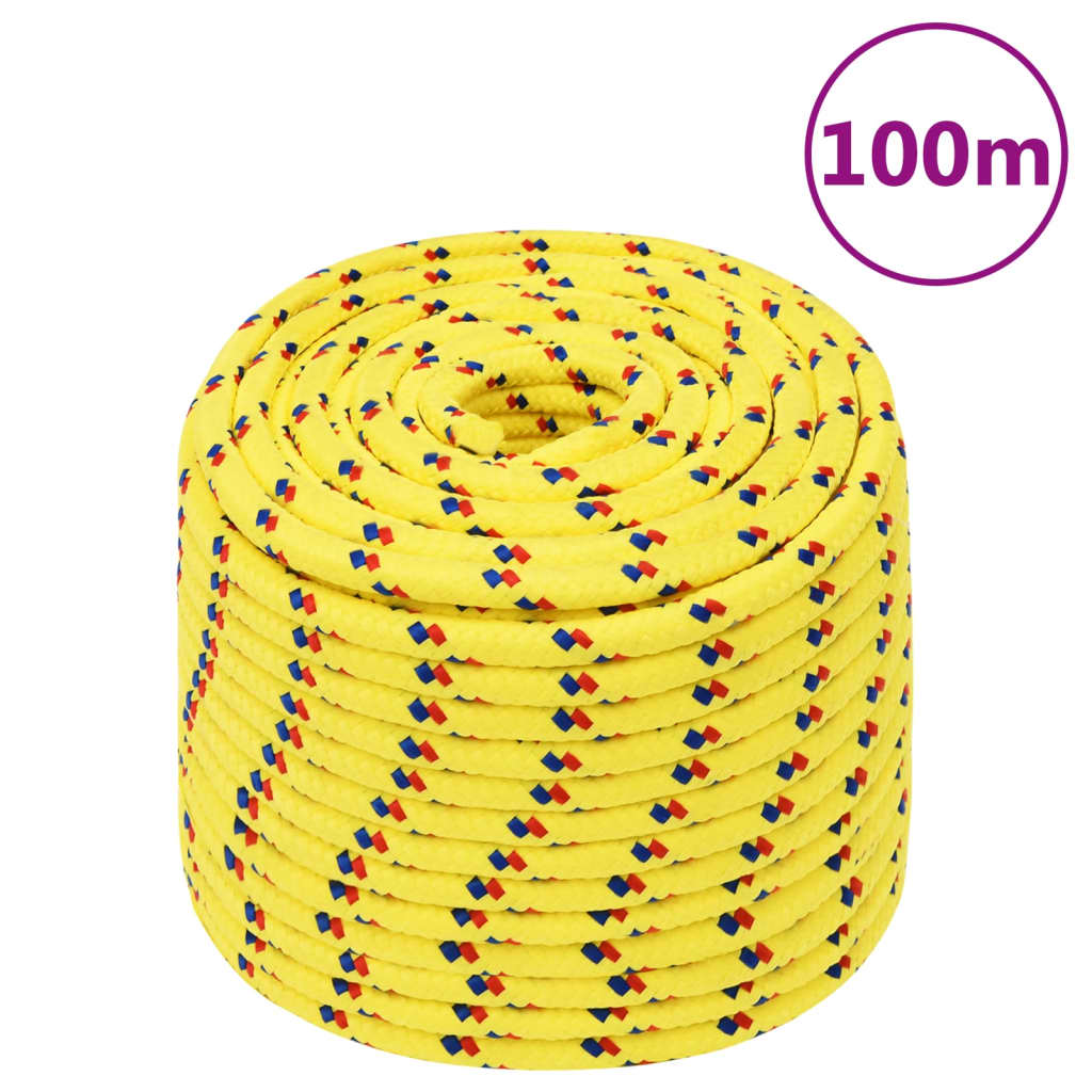 vidaXL Frânghie de barcă, galben, 12 mm, 100 m, polipropilenă vidaXL Frânghie de barcă, galben, 12 mm, 100 m, polipropilenă