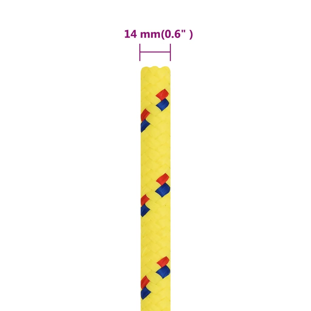 vidaXL Frânghie de barcă, galben, 14 mm, 50 m, polipropilenă vidaXL Frânghie de barcă, galben, 14 mm, 50 m, polipropilenă