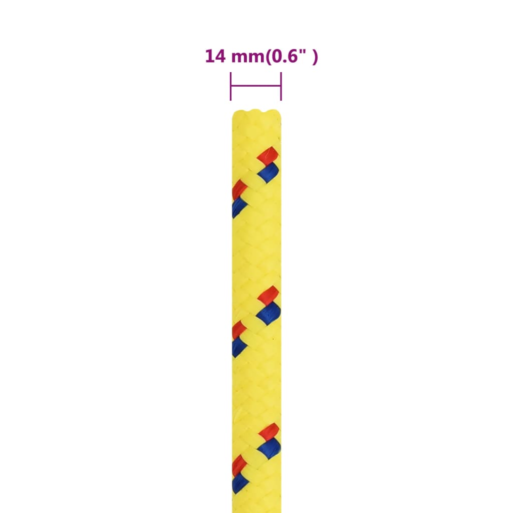 vidaXL Frânghie de barcă, galben, 14 mm, 100 m, polipropilenă vidaXL Frânghie de barcă, galben, 14 mm, 100 m, polipropilenă