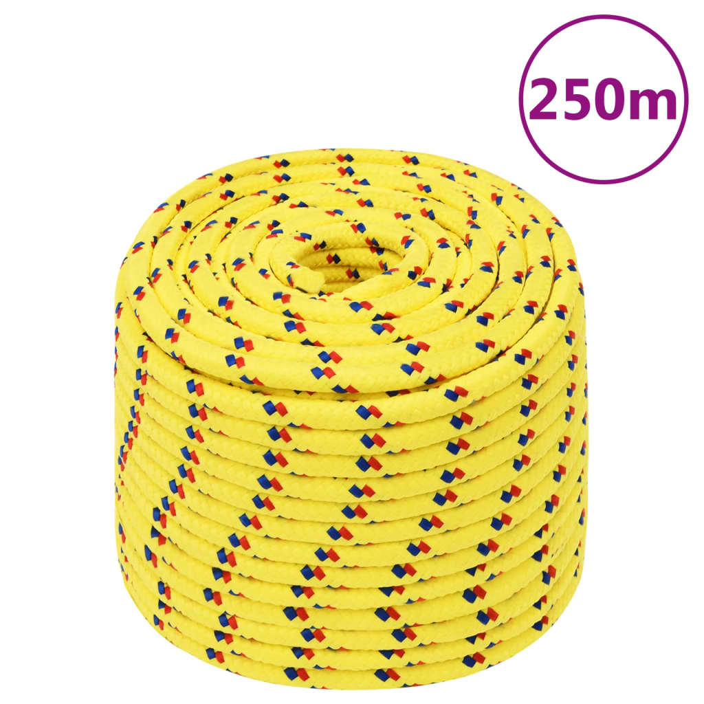 vidaXL Frânghie de barcă, galben, 14 mm, 250 m, polipropilenă vidaXL Frânghie de barcă, galben, 14 mm, 250 m, polipropilenă
