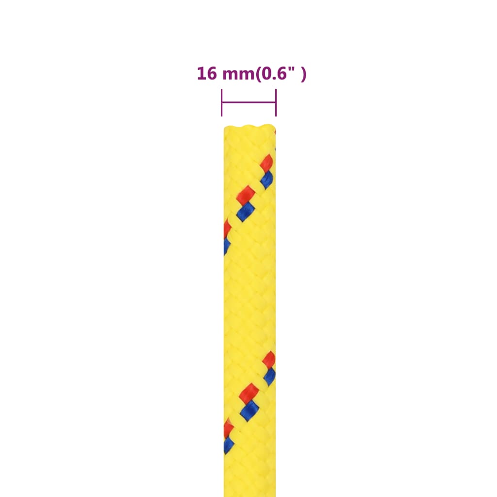 vidaXL Frânghie de barcă, galben, 16 mm, 25 m, polipropilenă