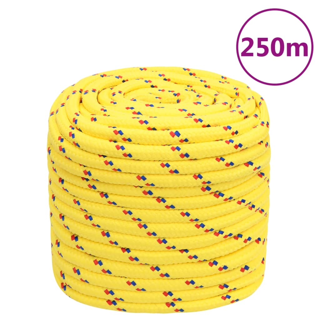 vidaXL Frânghie de barcă, galben, 16 mm, 250 m, polipropilenă vidaXL Frânghie de barcă, galben, 16 mm, 250 m, polipropilenă