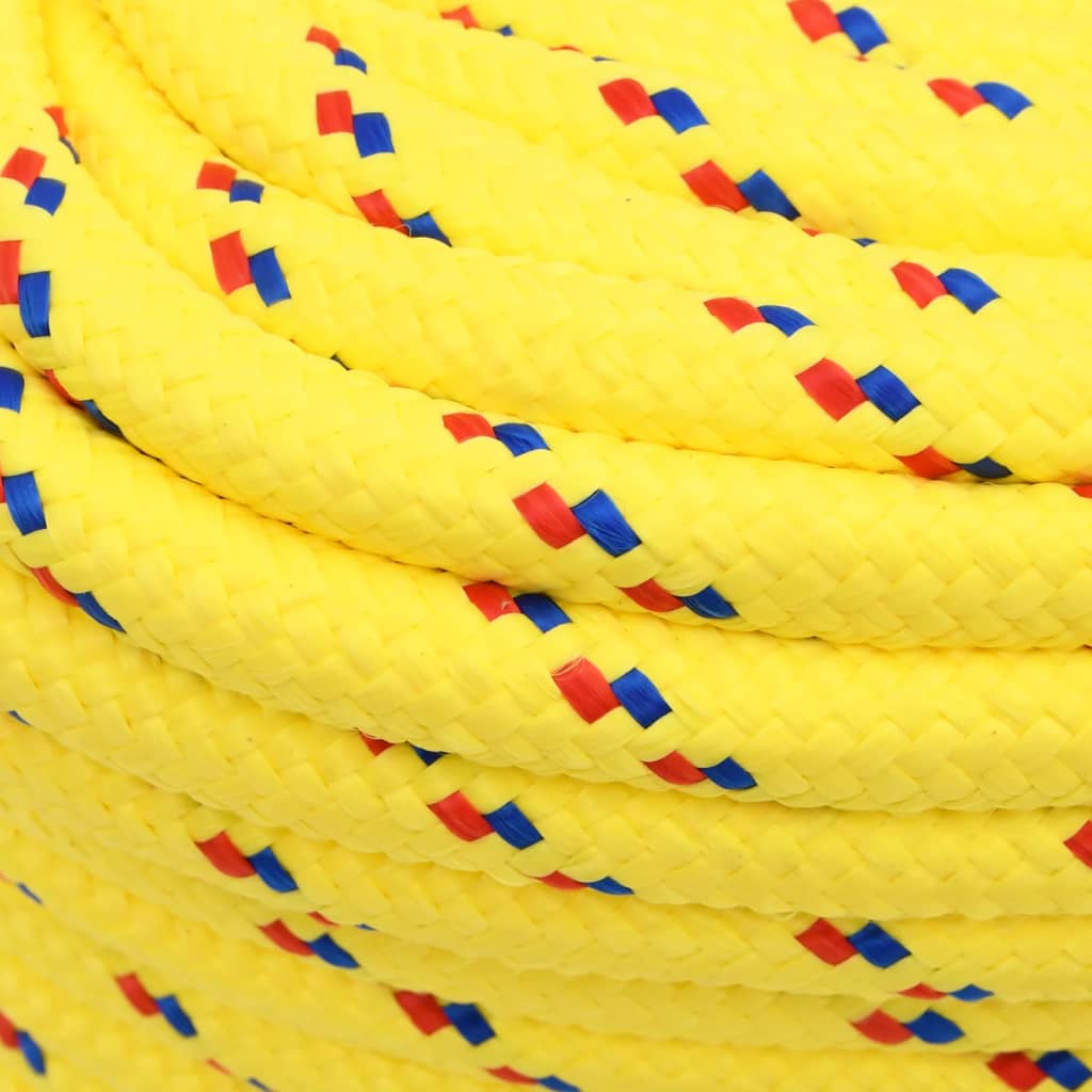 vidaXL Frânghie de barcă, galben, 18 mm, 100 m, polipropilenă vidaXL Frânghie de barcă, galben, 18 mm, 100 m, polipropilenă