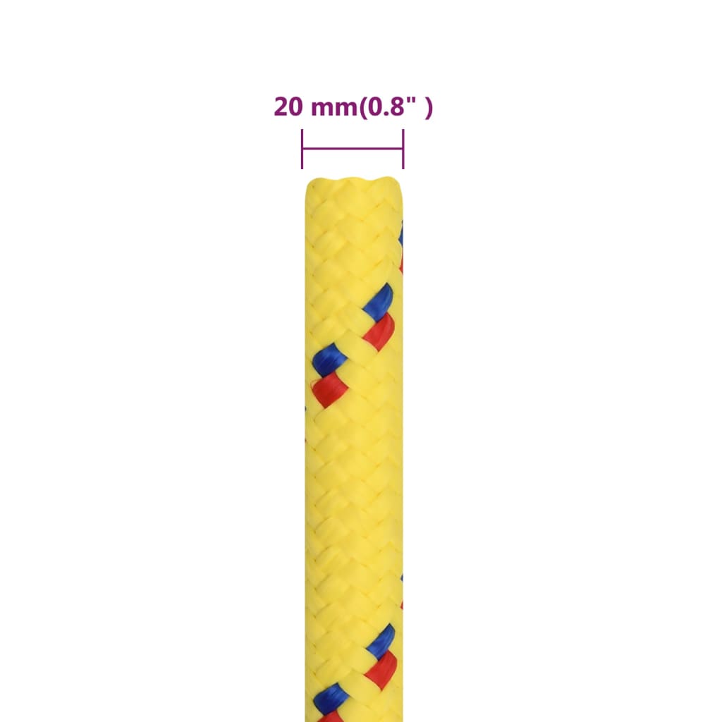 vidaXL Frânghie de barcă, galben, 20 mm, 50 m, polipropilenă vidaXL Frânghie de barcă, galben, 20 mm, 50 m, polipropilenă