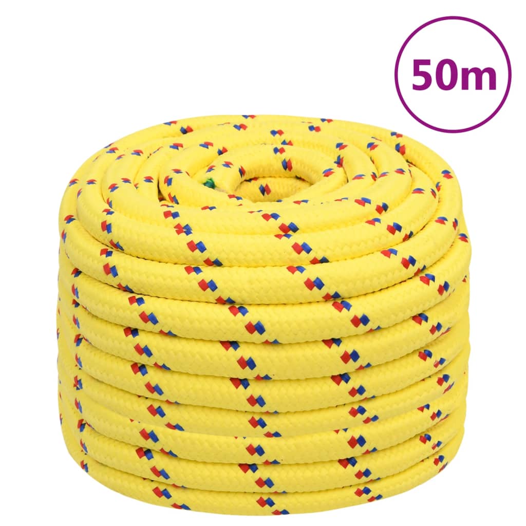 vidaXL Frânghie de barcă, galben, 20 mm, 50 m, polipropilenă vidaXL Frânghie de barcă, galben, 20 mm, 50 m, polipropilenă