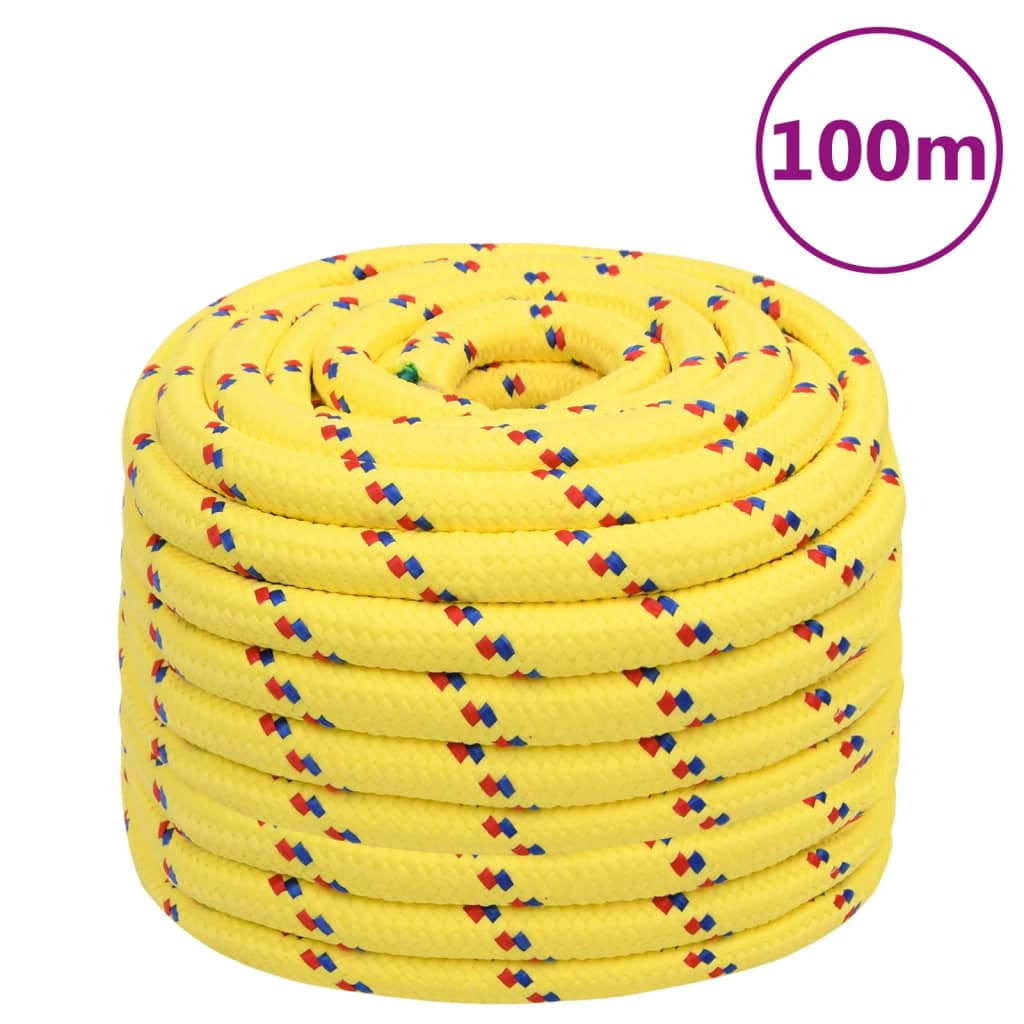 vidaXL Frânghie de barcă, galben, 20 mm, 100 m, polipropilenă vidaXL Frânghie de barcă, galben, 20 mm, 100 m, polipropilenă