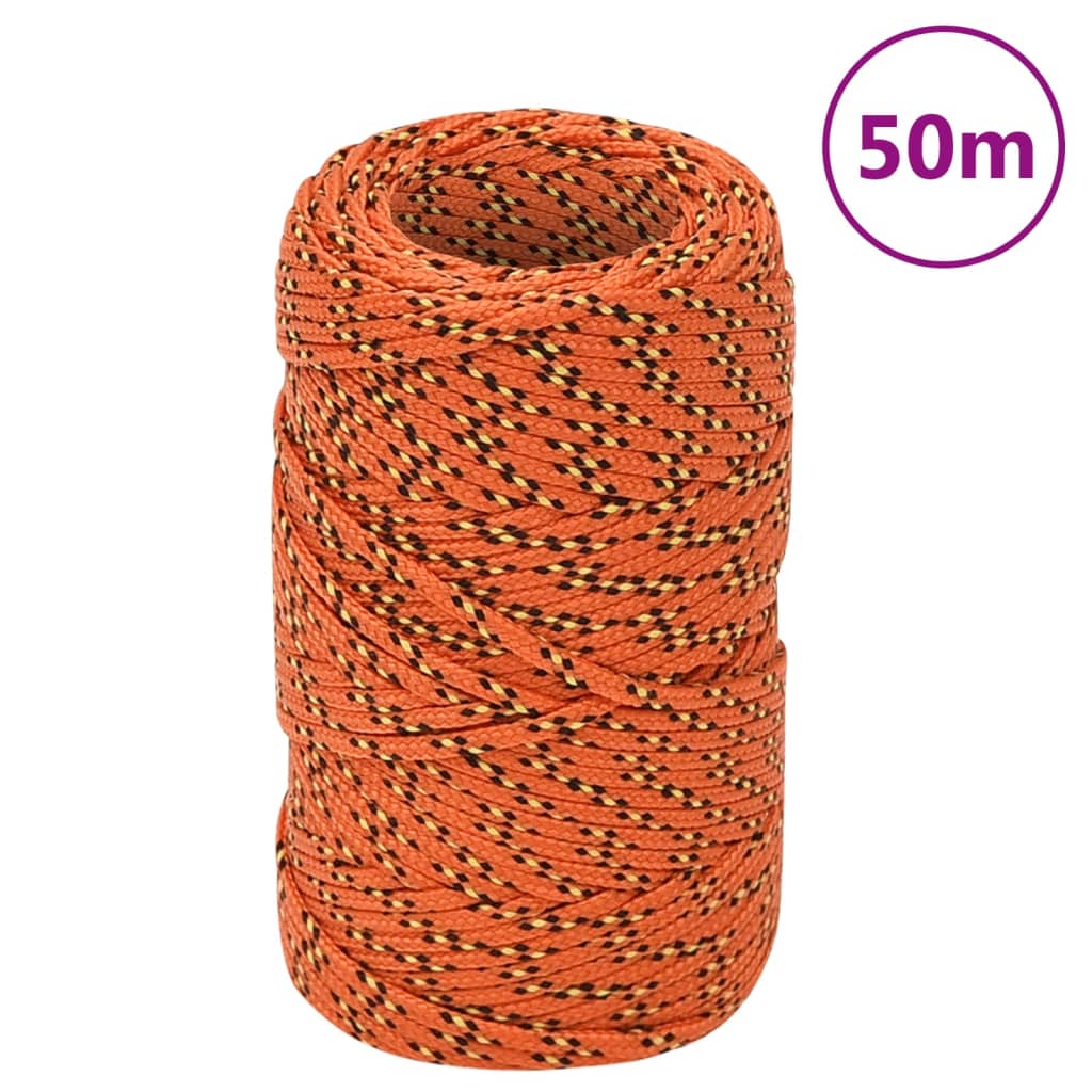 vidaXL Frânghie de barcă, portocaliu, 2 mm, 50 m, polipropilenă vidaXL Frânghie de barcă, portocaliu, 2 mm, 50 m, polipropilenă