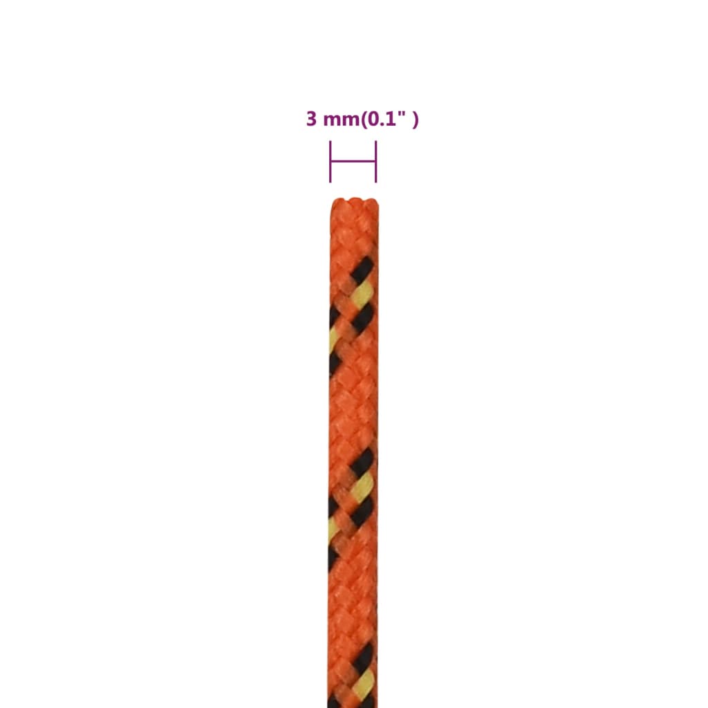 vidaXL Frânghie de barcă, portocaliu, 3 mm, 100 m, polipropilenă vidaXL Frânghie de barcă, portocaliu, 3 mm, 100 m, polipropilenă