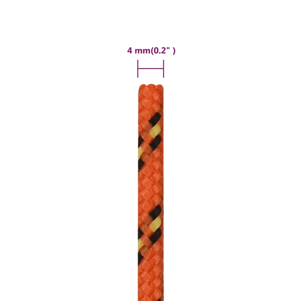 vidaXL Frânghie de barcă, portocaliu, 4 mm, 100 m, polipropilenă vidaXL Frânghie de barcă, portocaliu, 4 mm, 100 m, polipropilenă