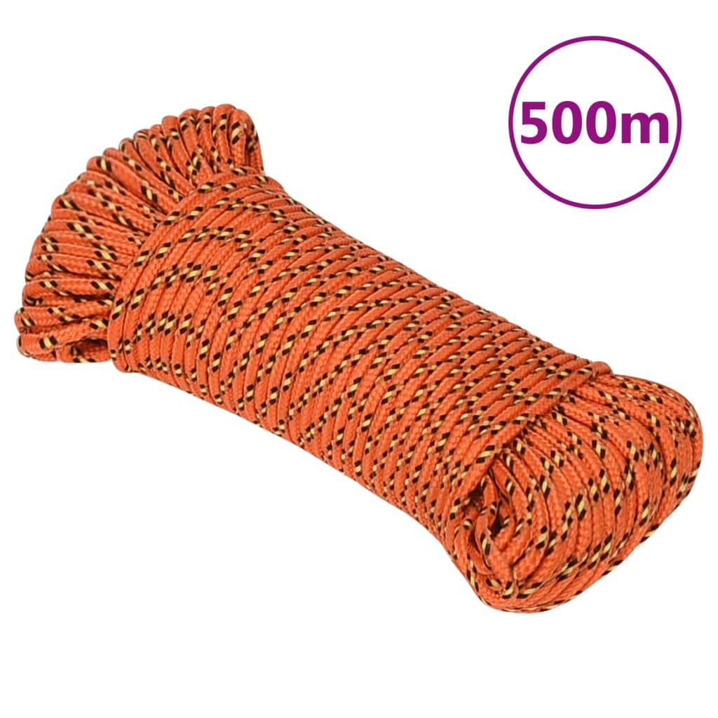 vidaXL Frânghie de barcă, portocaliu, 4 mm, 500 m, polipropilenă vidaXL Frânghie de barcă, portocaliu, 4 mm, 500 m, polipropilenă