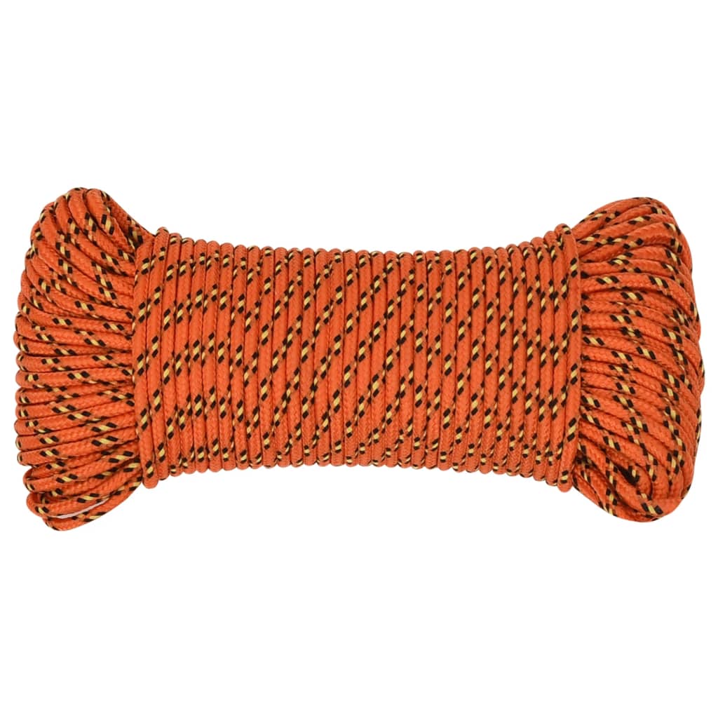 vidaXL Frânghie de barcă, portocaliu, 5 mm, 100 m, polipropilenă vidaXL Frânghie de barcă, portocaliu, 5 mm, 100 m, polipropilenă