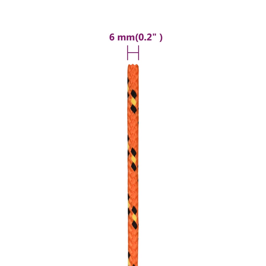 vidaXL Frânghie de barcă, portocaliu, 6 mm, 250 m, polipropilenă vidaXL Frânghie de barcă, portocaliu, 6 mm, 250 m, polipropilenă