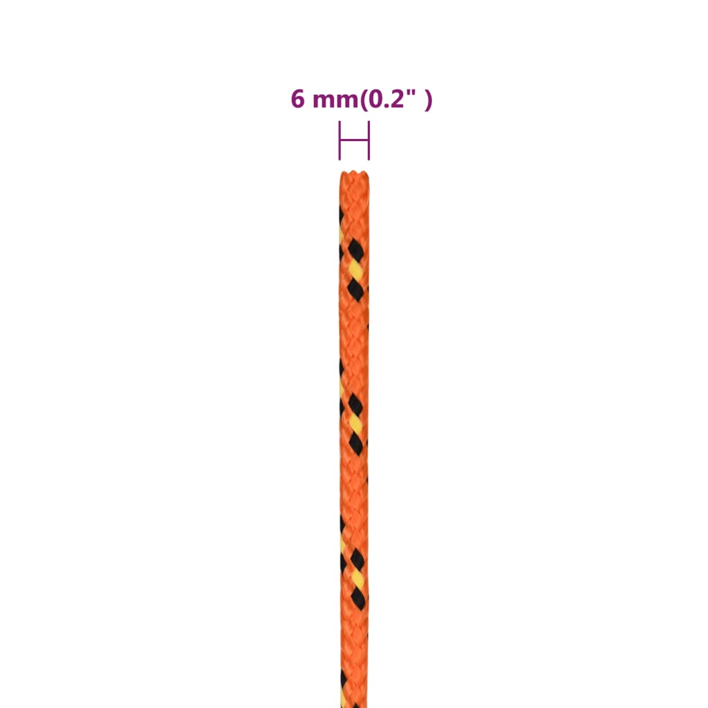 vidaXL Frânghie de barcă, portocaliu, 6 mm, 500 m, polipropilenă vidaXL Frânghie de barcă, portocaliu, 6 mm, 500 m, polipropilenă