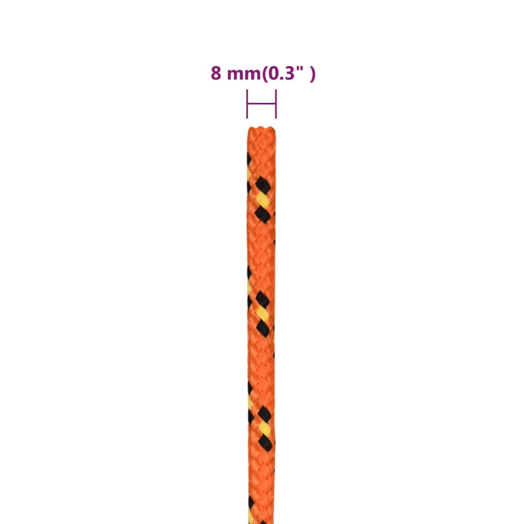 vidaXL Frânghie de barcă, portocaliu, 8 mm, 500 m, polipropilenă vidaXL Frânghie de barcă, portocaliu, 8 mm, 500 m, polipropilenă