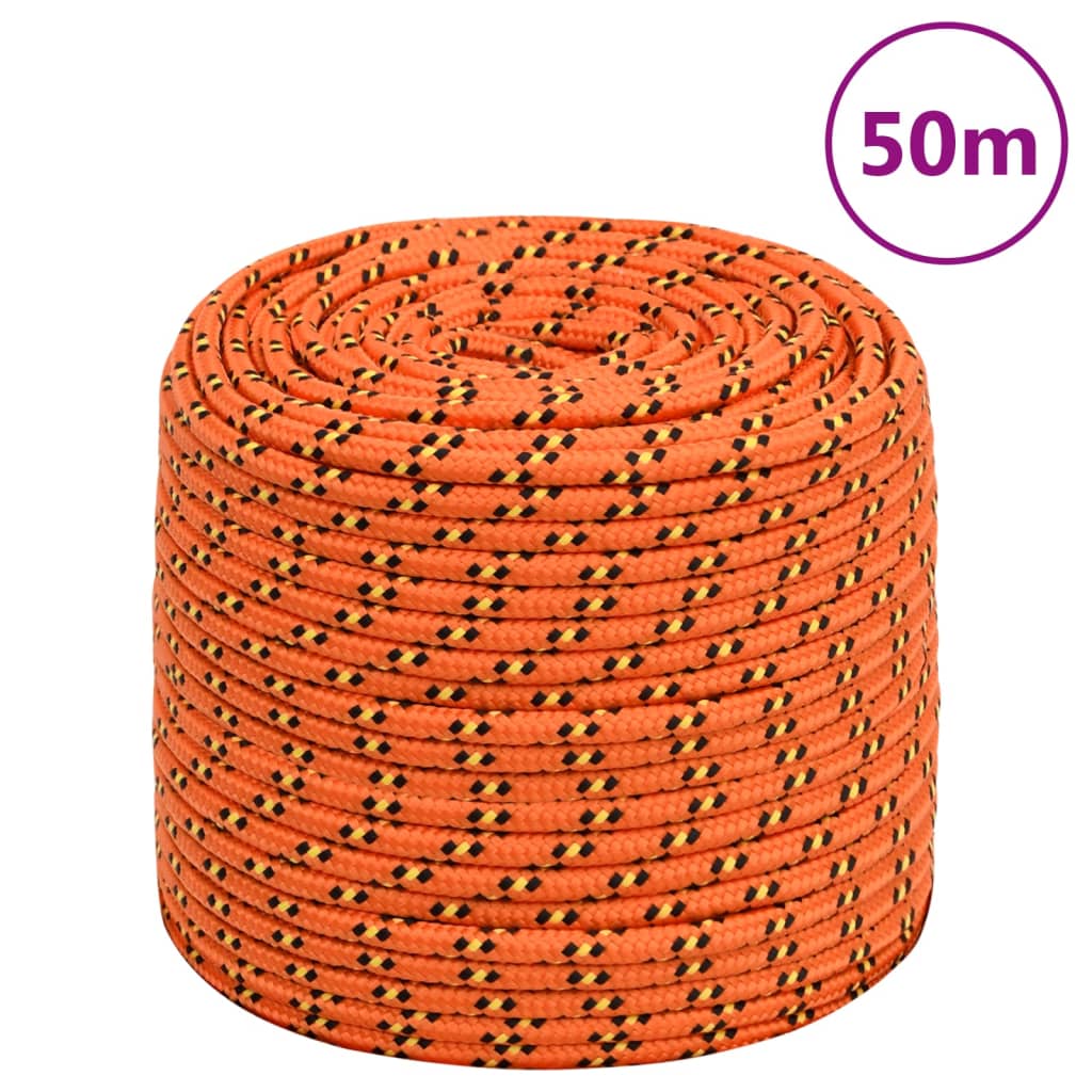 vidaXL Frânghie de barcă, portocaliu, 10 mm, 50 m, polipropilenă vidaXL Frânghie de barcă, portocaliu, 10 mm, 50 m, polipropilenă