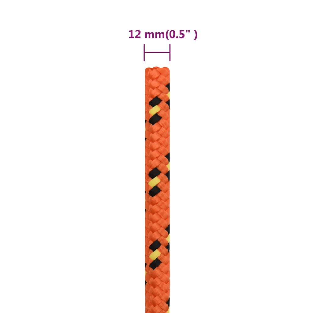 vidaXL Frânghie de barcă, portocaliu, 12 mm, 50 m, polipropilenă vidaXL Frânghie de barcă, portocaliu, 12 mm, 50 m, polipropilenă