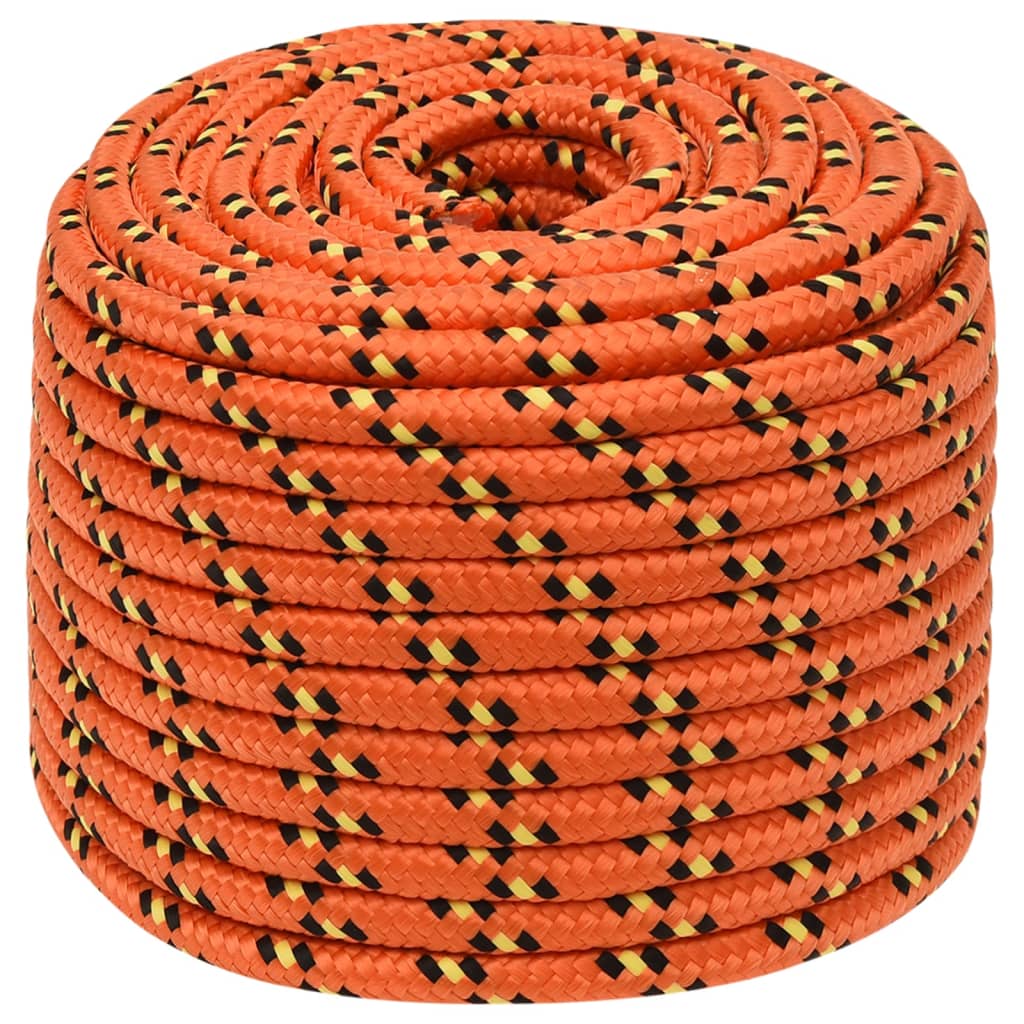 vidaXL Frânghie de barcă, portocaliu, 14 mm, 100 m, polipropilenă vidaXL Frânghie de barcă, portocaliu, 14 mm, 100 m, polipropilenă