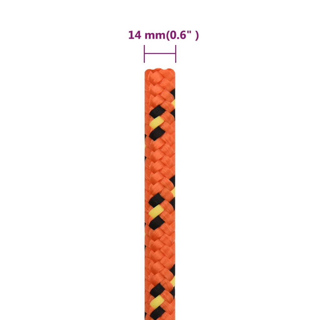 vidaXL Frânghie de barcă, portocaliu, 14 mm, 100 m, polipropilenă vidaXL Frânghie de barcă, portocaliu, 14 mm, 100 m, polipropilenă
