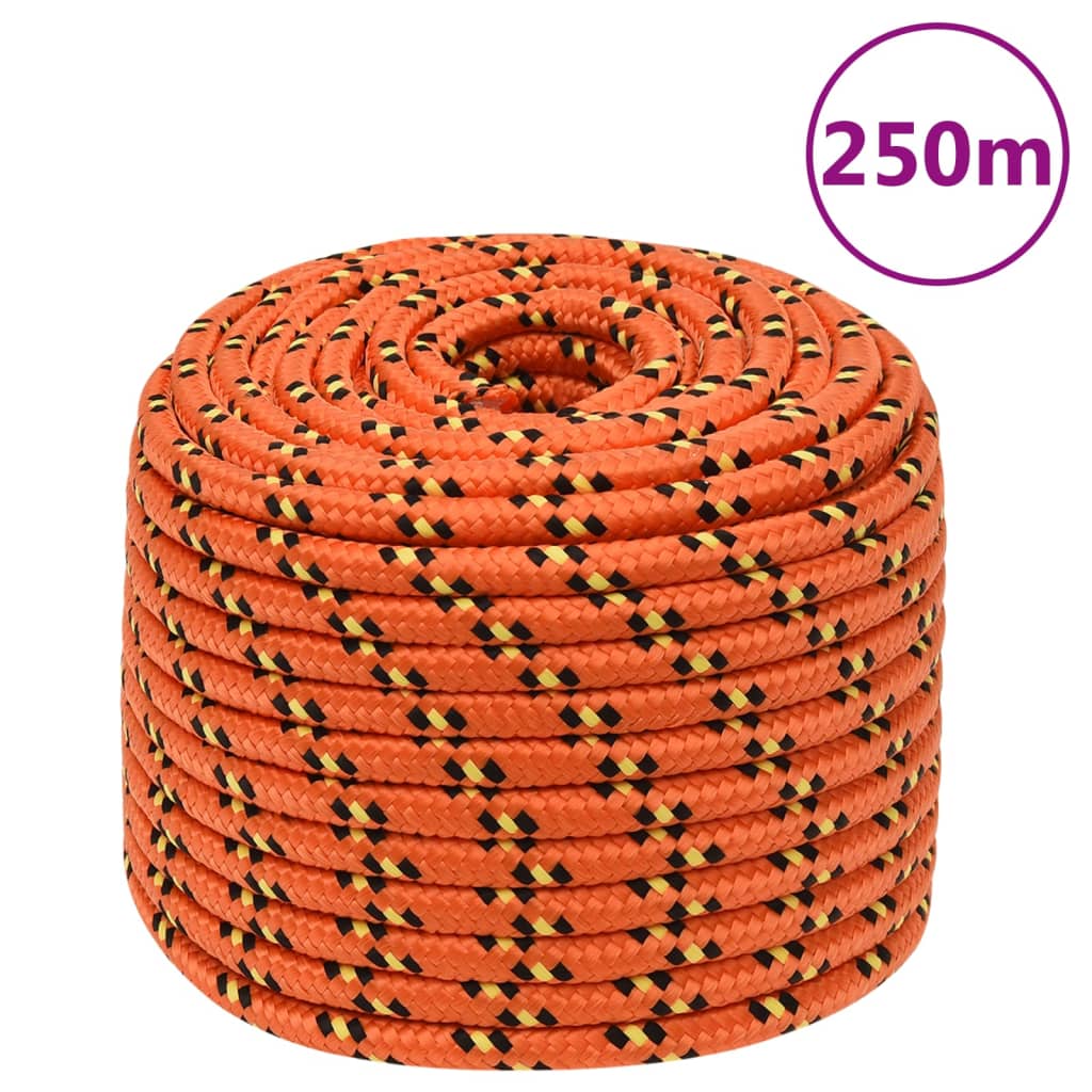 vidaXL Frânghie de barcă, portocaliu, 14 mm, 250 m, polipropilenă vidaXL Frânghie de barcă, portocaliu, 14 mm, 250 m, polipropilenă