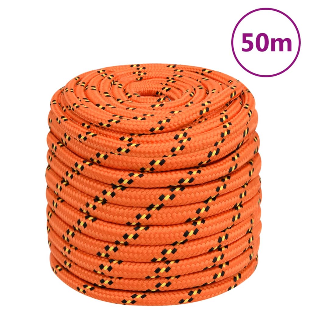 vidaXL Frânghie de barcă, portocaliu, 16 mm, 50 m, polipropilenă vidaXL Frânghie de barcă, portocaliu, 16 mm, 50 m, polipropilenă