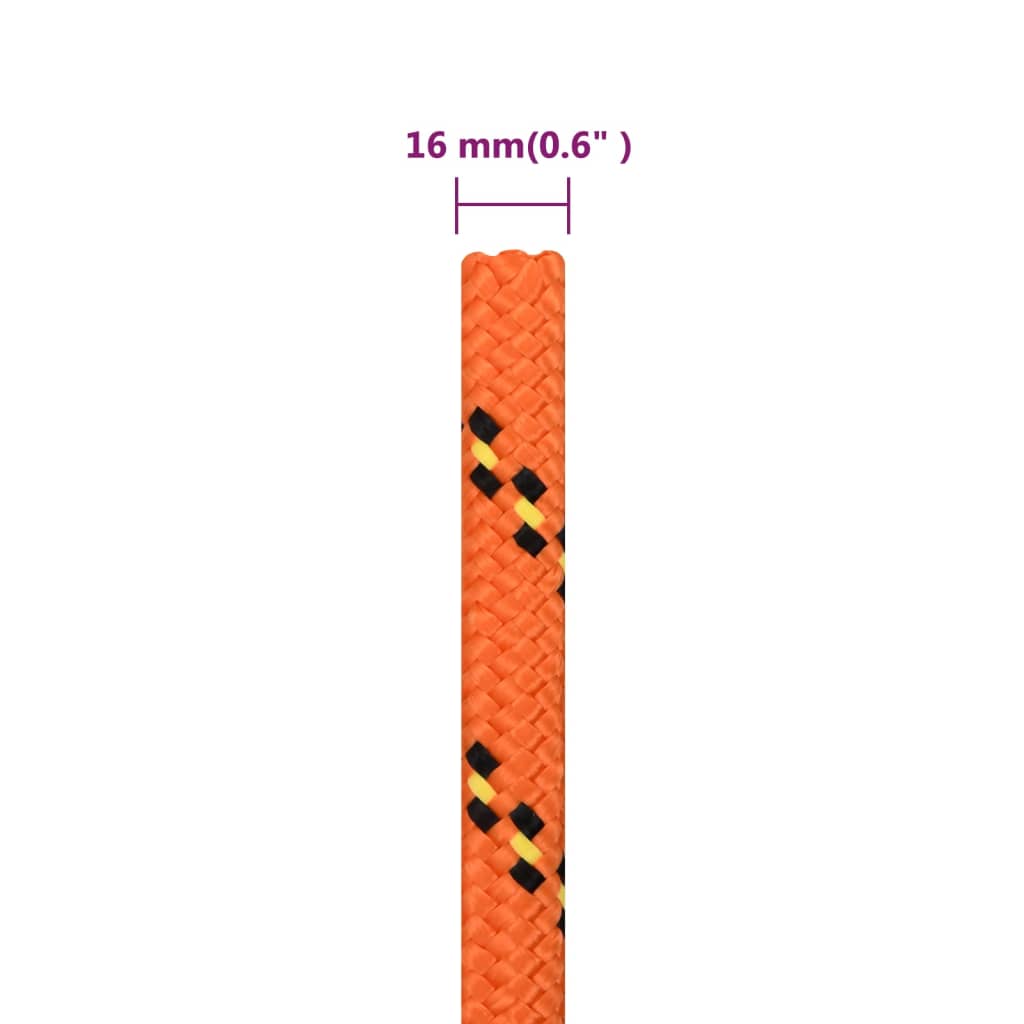 vidaXL Frânghie de barcă, portocaliu, 16 mm, 250 m, polipropilenă vidaXL Frânghie de barcă, portocaliu, 16 mm, 250 m, polipropilenă