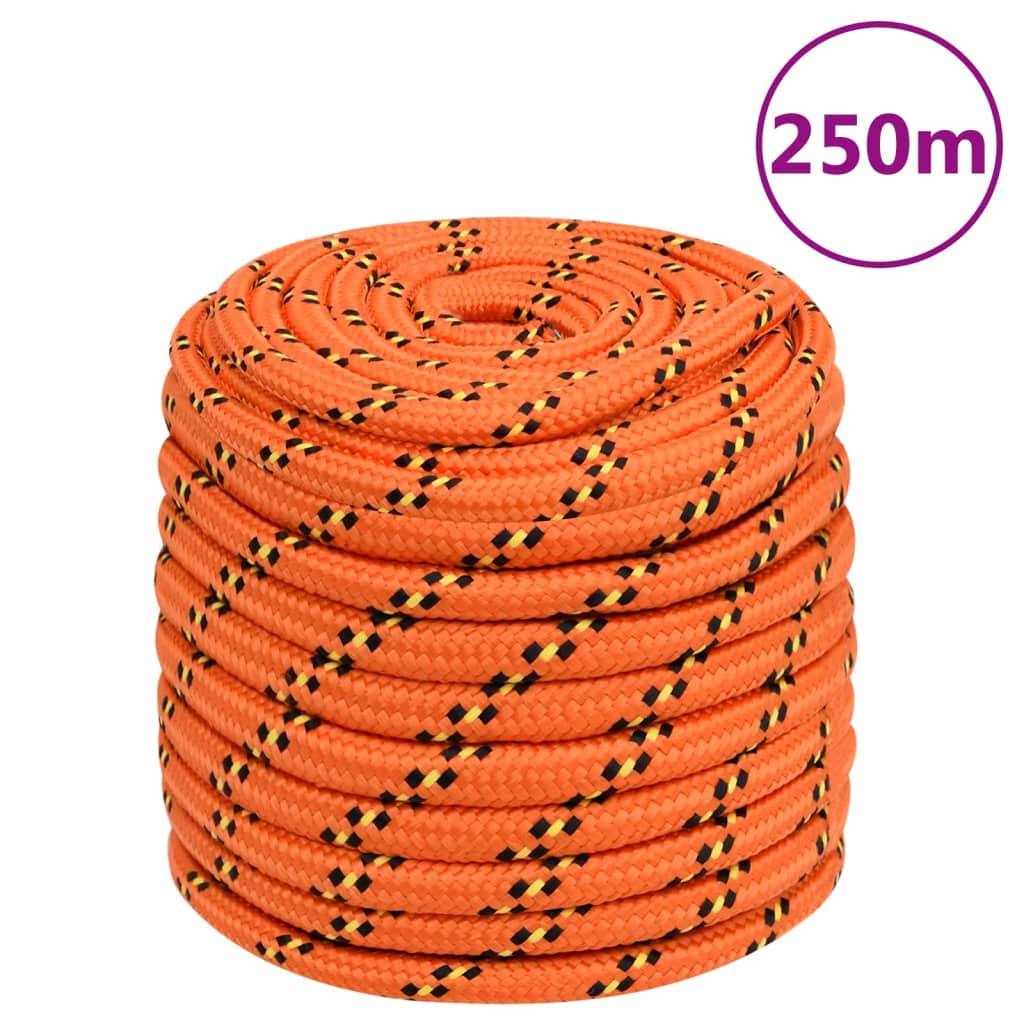 vidaXL Frânghie de barcă, portocaliu, 16 mm, 250 m, polipropilenă vidaXL Frânghie de barcă, portocaliu, 16 mm, 250 m, polipropilenă