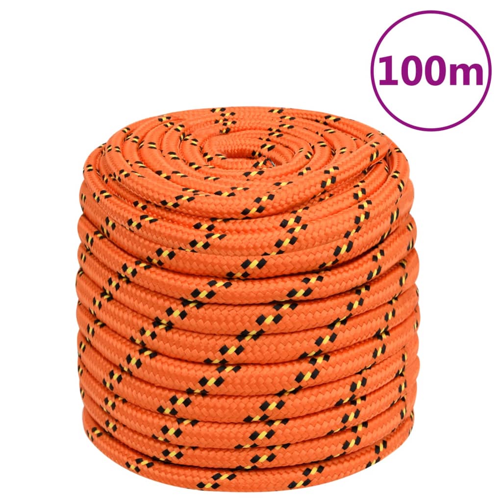 vidaXL Frânghie de barcă, portocaliu, 18 mm, 100 m, polipropilenă vidaXL Frânghie de barcă, portocaliu, 18 mm, 100 m, polipropilenă