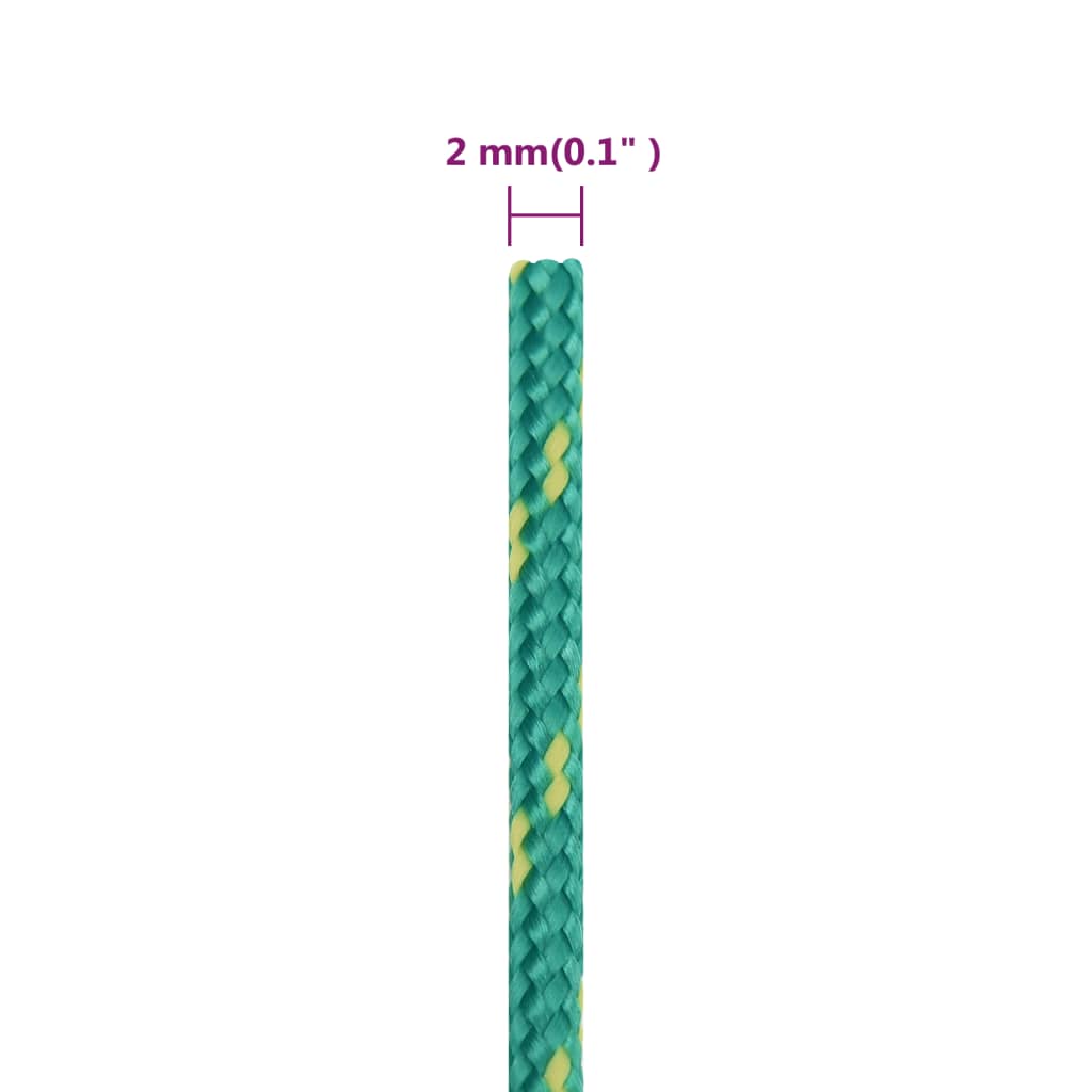 vidaXL Frânghie de barcă, verde, 2 mm, 25 m, polipropilenă vidaXL Frânghie de barcă, verde, 2 mm, 25 m, polipropilenă