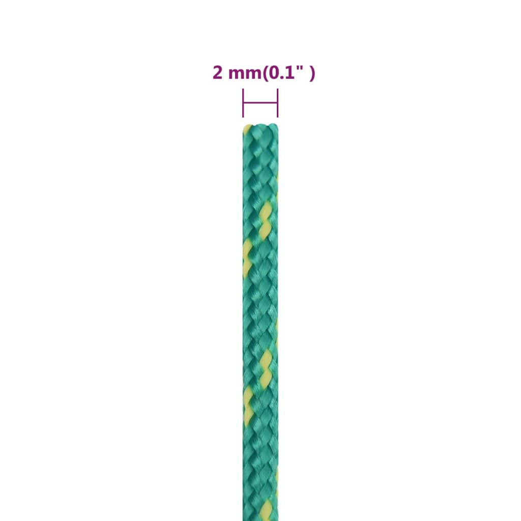 vidaXL Frânghie de barcă, verde, 2 mm, 25 m, polipropilenă vidaXL Frânghie de barcă, verde, 2 mm, 25 m, polipropilenă