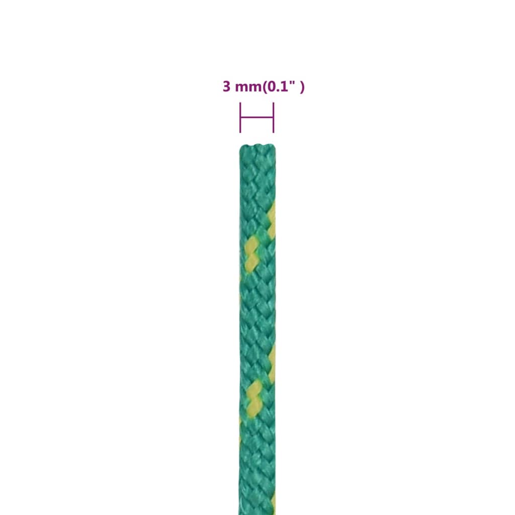 vidaXL Frânghie de barcă, verde, 3 mm, 25 m, polipropilenă vidaXL Frânghie de barcă, verde, 3 mm, 25 m, polipropilenă