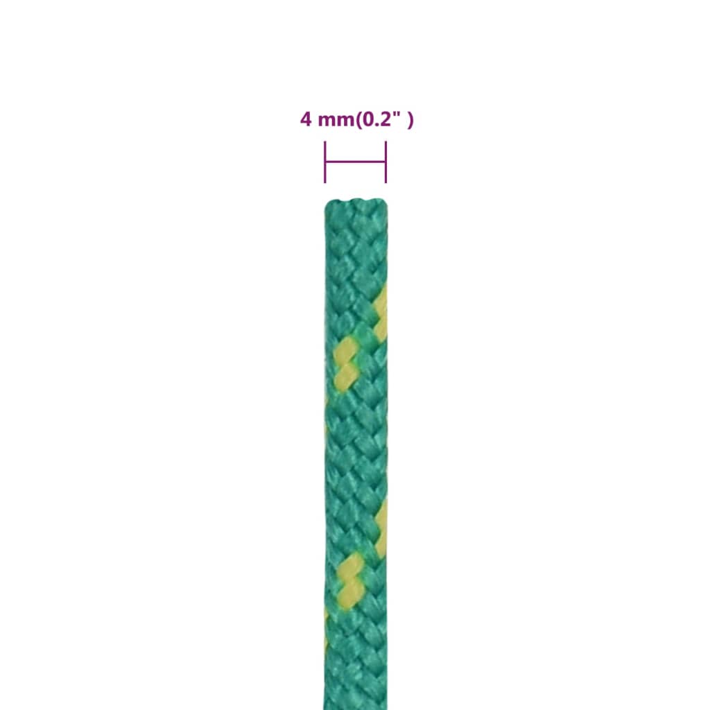 vidaXL Frânghie de barcă, verde, 4 mm, 25 m, polipropilenă