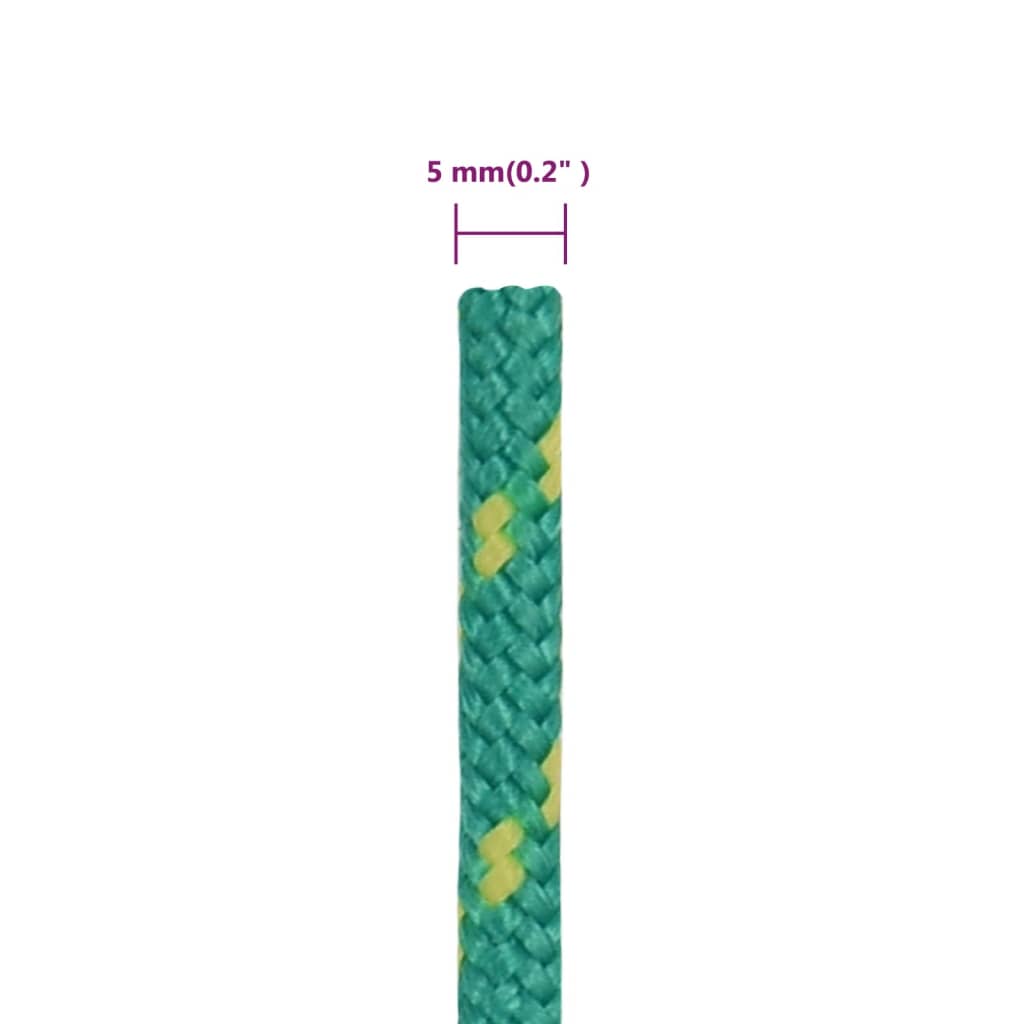 vidaXL Frânghie de barcă, verde, 5 mm, 25 m, polipropilenă