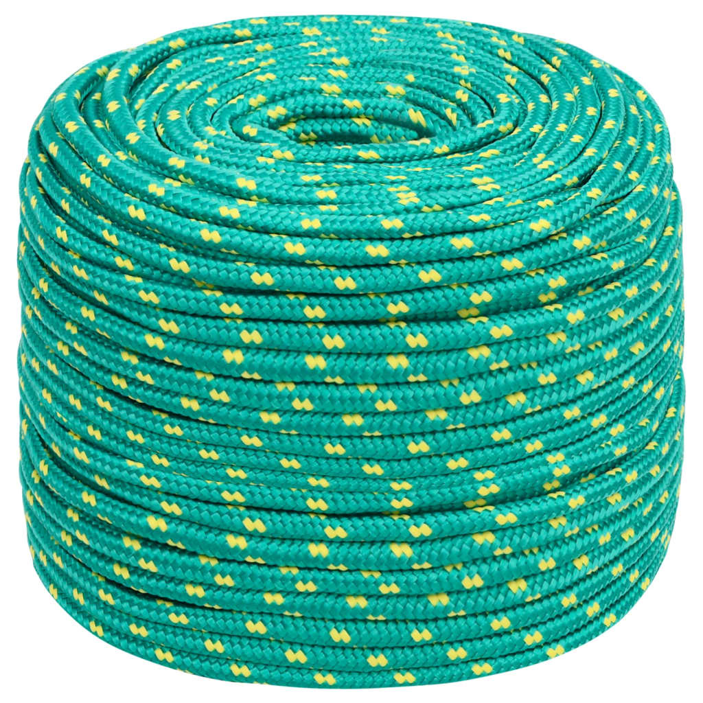 vidaXL Frânghie de barcă, verde, 8 mm, 100 m, polipropilenă