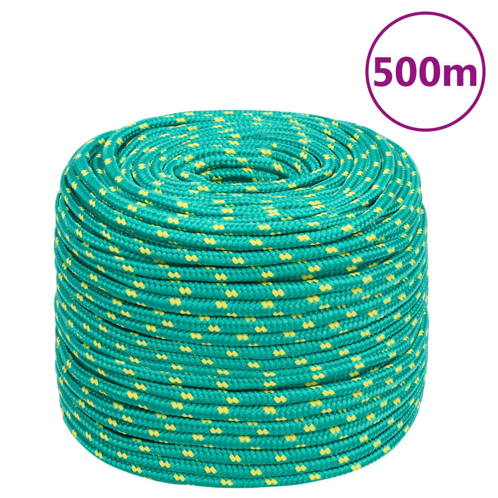vidaXL Frânghie de barcă, verde, 8 mm, 500 m, polipropilenă