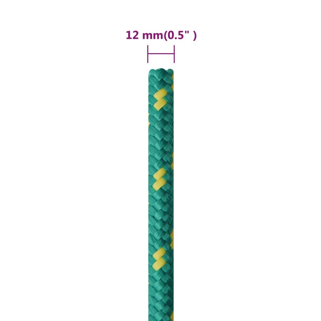 vidaXL Frânghie de barcă, verde, 12 mm, 25 m, polipropilenă vidaXL Frânghie de barcă, verde, 12 mm, 25 m, polipropilenă