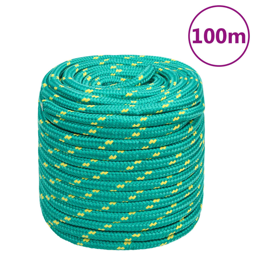 vidaXL Frânghie de barcă, verde, 16 mm, 100 m, polipropilenă vidaXL Frânghie de barcă, verde, 16 mm, 100 m, polipropilenă