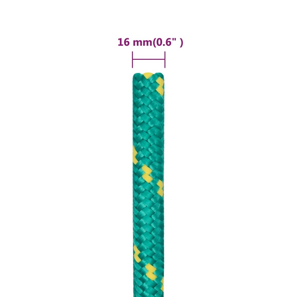 vidaXL Frânghie de barcă, verde, 16 mm, 250 m, polipropilenă vidaXL Frânghie de barcă, verde, 16 mm, 250 m, polipropilenă