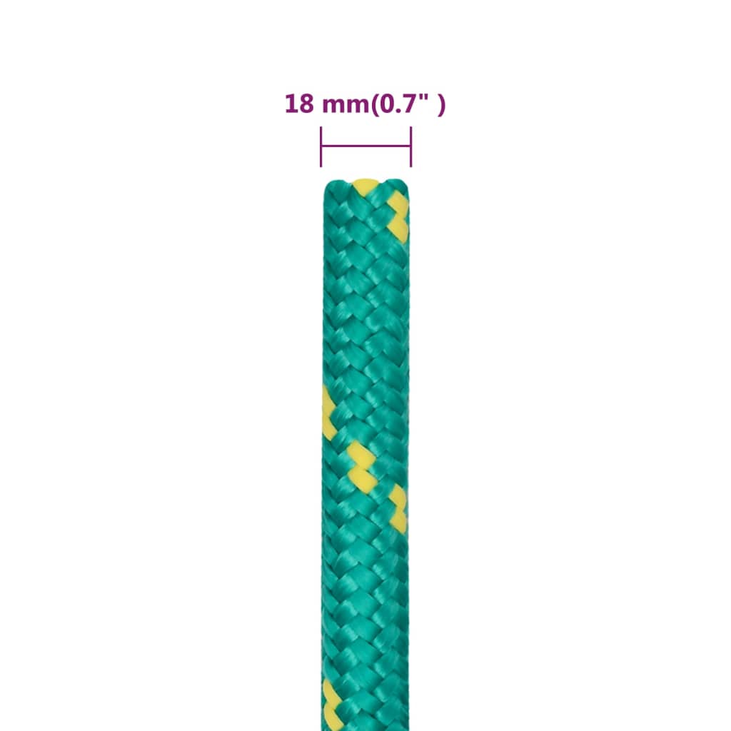 vidaXL Frânghie de barcă, verde, 18 mm, 25 m, polipropilenă vidaXL Frânghie de barcă, verde, 18 mm, 25 m, polipropilenă