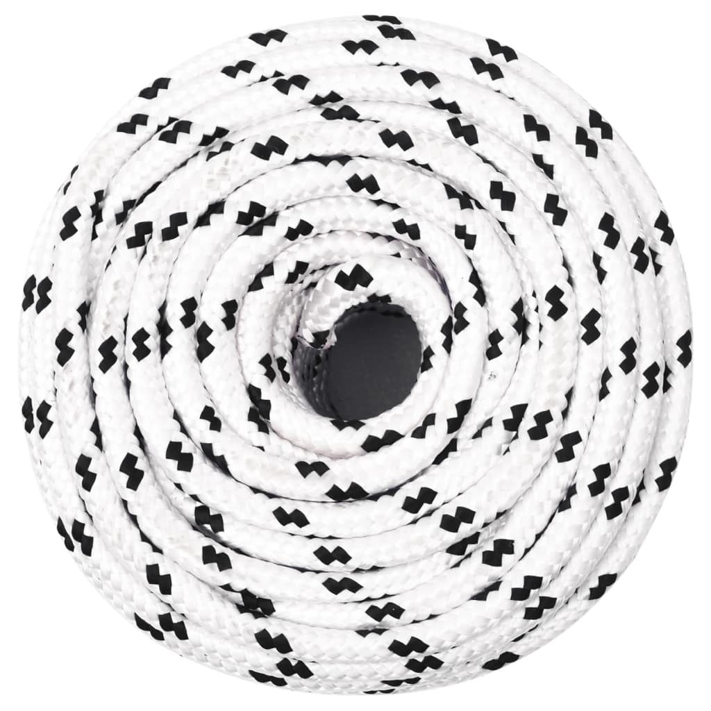 vidaXL Frânghie de lucru, alb, 10 mm, 100 m, poliester