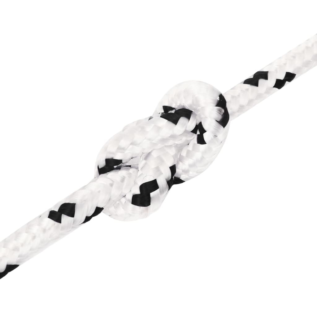 vidaXL Frânghie de lucru, alb, 10 mm, 100 m, poliester
