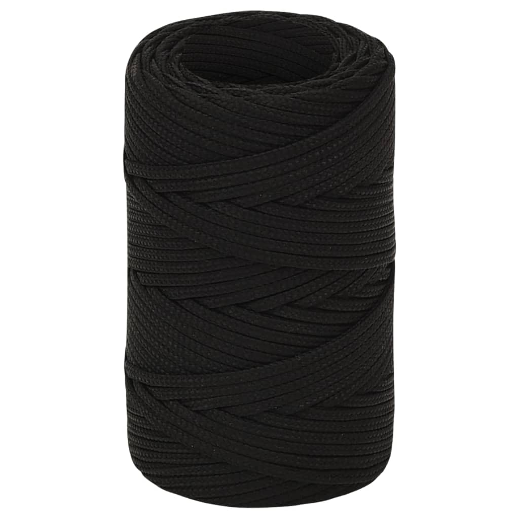 vidaXL Frânghie de lucru, negru, 2 mm, 50 m, poliester vidaXL Frânghie de lucru, negru, 2 mm, 50 m, poliester